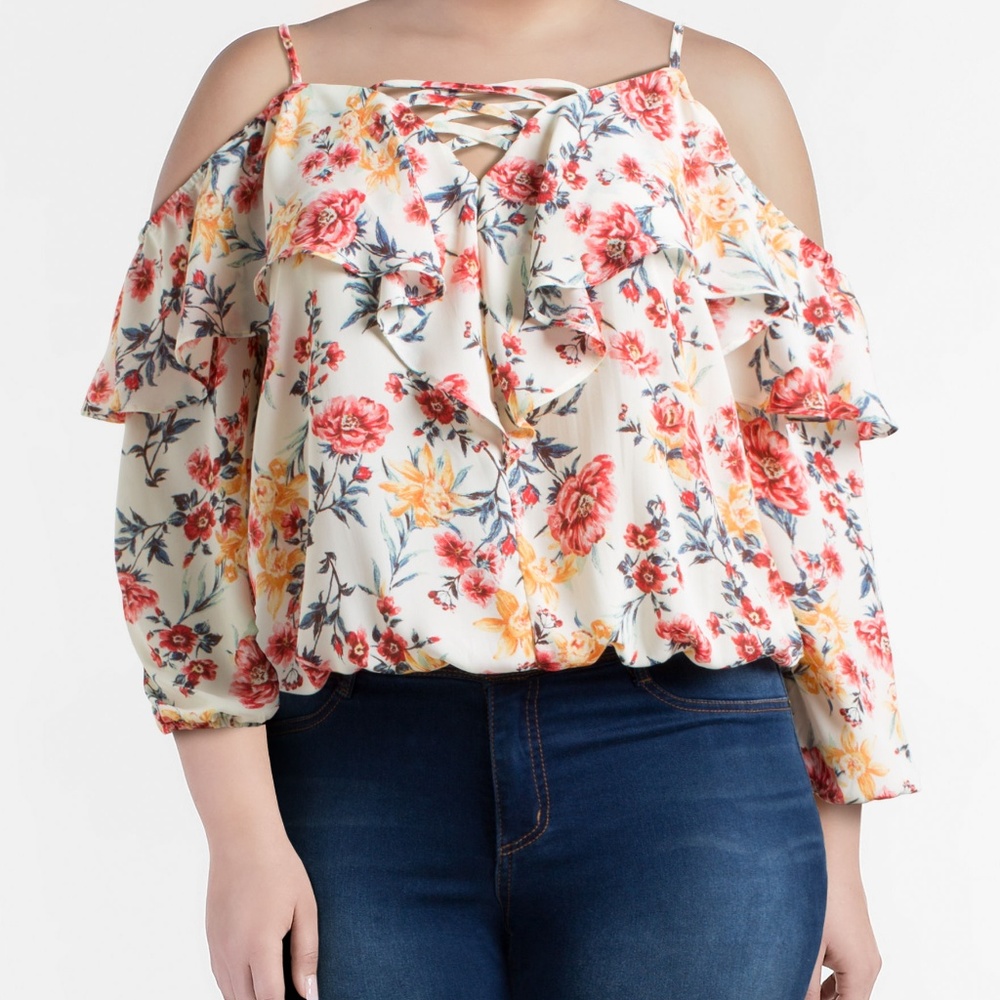 Liberty Love  Floral Cold Shoulder Top